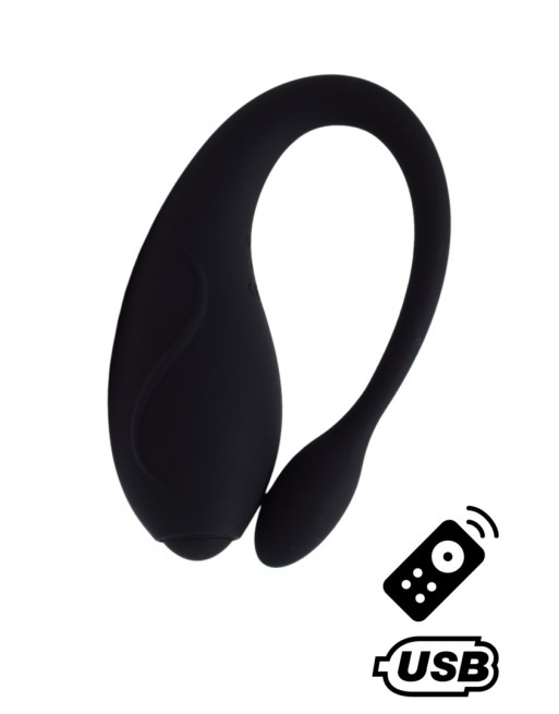TANDEM Noir, stimulateur pour couple USB avec télécommande en silicone médical