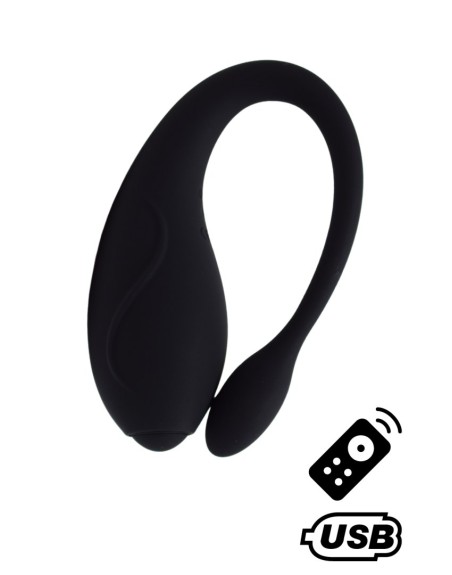 TANDEM Noir, stimulateur pour couple USB avec télécommande en silicone médical