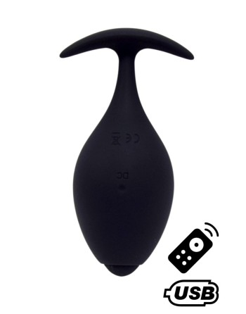BABA, Plug vibrant anal noir USB, avec télécommande