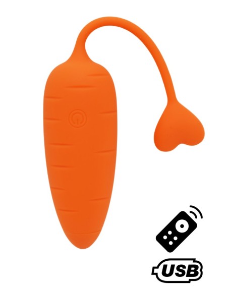 CARROT, Un Œuf vibrant avec télécommande, couleur et forme Carotte en silicone médical