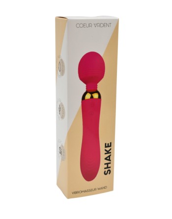 SHAKE Rose, Vibromasseur Wand USB en silicone médical avec 2 puissants moteurs indépendants