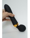 SHAKE Noir, Vibromasseur Wand USB en silicone médical avec 2 puissants moteurs indépendants