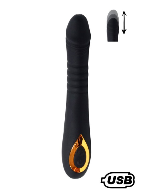 TWIST Noir, Vibromasseur va-et-vient USB en silicone médical, doté de 18 modes de stimulation