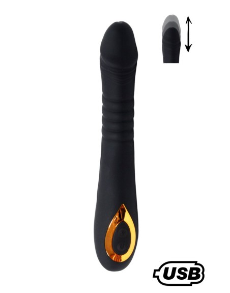 TWIST Noir, Vibromasseur va-et-vient USB en silicone médical, doté de 18 modes de stimulation