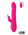 TWIST 2 Rose, Vibromasseur Rabbit va-et-vient USB en silicone médical, doté de 18 modes de stimulation