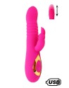TWIST 2 Rose, Vibromasseur Rabbit va-et-vient USB en silicone médical, doté de 18 modes de stimulation