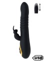 TWIST 2 Noir, Vibromasseur Rabbit va-et-vient USB en silicone médical, doté de 18 modes de stimulation