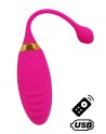 SUNDAY, Un Œuf vibrant USB avec télécommande, dans un silicone médical doux et rainuré