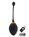WAVE, Un Œuf vibrant noir USB avec télécommande, dans un silicone médical doux et lisse
