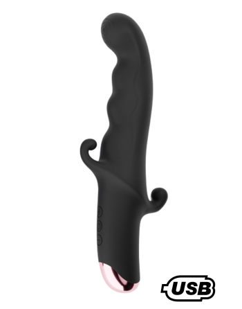 BLACK KNIGHT, Vibromasseur Point G USB en silicone médical doux, doté de 10 modes de vibration