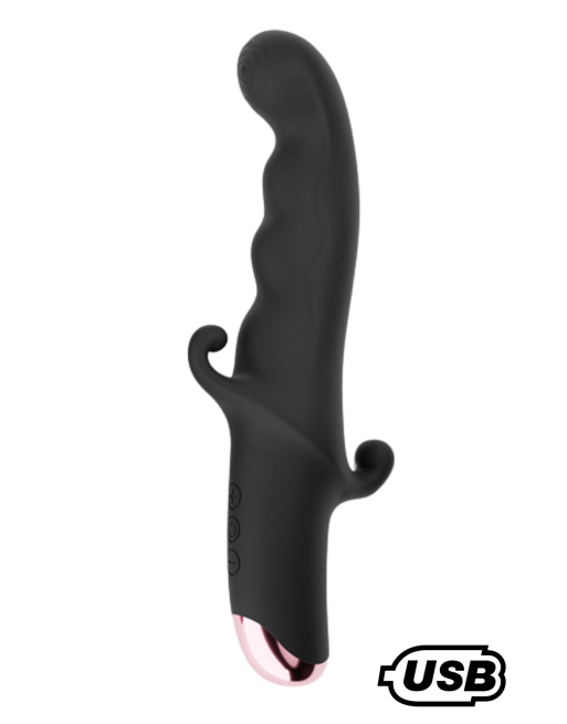 BLACK KNIGHT, Vibromasseur Point G USB en silicone médical doux, doté de 10 modes de vibration