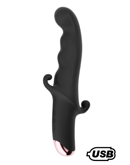 BLACK KNIGHT, Vibromasseur Point G USB en silicone médical doux, doté de 10 modes de vibration