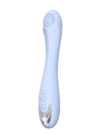 Vibromasseur silicone 10 modes de vibration USB bleu