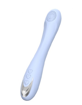 Vibromasseur silicone 10 modes de vibration USB bleu