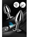 Plug vibrant acier inoxydable anal taille M avec télécommande, USB BOOTY