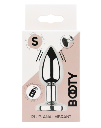 Plug vibrant acier inoxydable anal taille S avec télécommande, USB BOOTY
