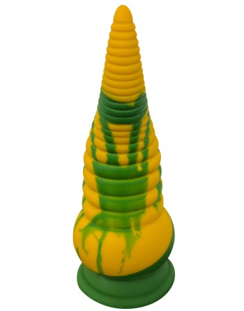 Gode ventouse tentacule Kraken 21 cm vert et jaune 