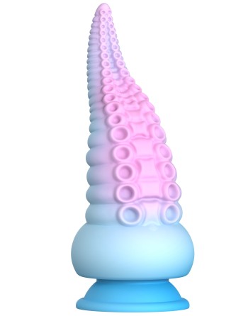 Gode ventouse tentacule Kraken 18 cm rose et bleu 