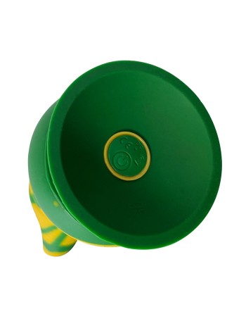 Gode ventouse tentacule Kraken vibrant 21 cm vert et jaune USB 