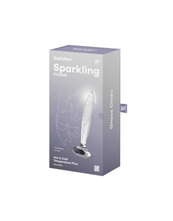 Gode anal en verre borosilicaté massif transparent Sparkling Crystal Satisfyer 