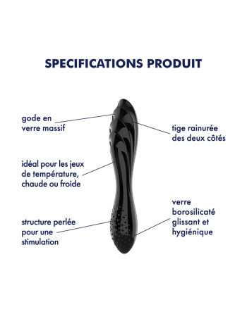 Gode en verre noir haute qualité Dazzling Crystal 1 Satisfyer 