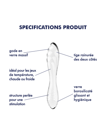 Gode en verre transparent haute qualité Dazzling Crystal 1 Satisfyer 