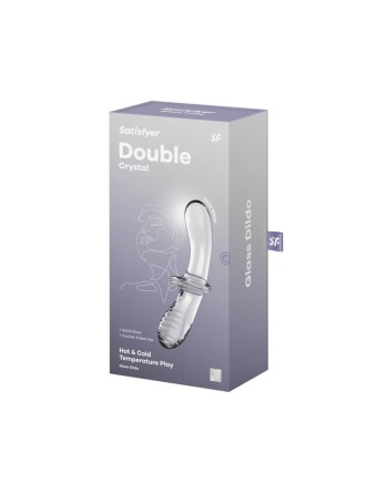 Gode en verre borosilicaté massif transparent Double Crystal Satisfyer 
