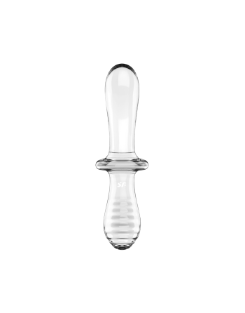 Gode en verre borosilicaté massif transparent Double Crystal Satisfyer 