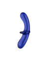 Gode en verre borosilicaté massif bleu Double Crystal Satisfyer 