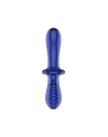 Gode en verre borosilicaté massif bleu Double Crystal Satisfyer 