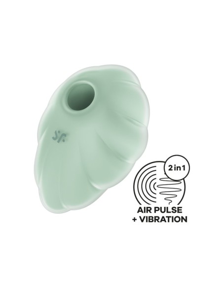 Stimulateur clitoridien par onde de pression sans contact et par vibration USB vert menthe, Cloud Dancer Satisfyer 