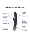 2 en 1 Vibromasseur rabbit et wand noir USB Triple Lover Satisfyer 