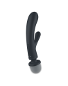 2 en 1 Vibromasseur rabbit et wand noir USB Triple Lover Satisfyer 