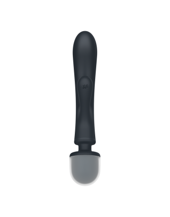 2 en 1 Vibromasseur rabbit et wand noir USB Triple Lover Satisfyer 