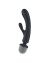 2 en 1 Vibromasseur rabbit et wand noir USB Triple Lover Satisfyer 