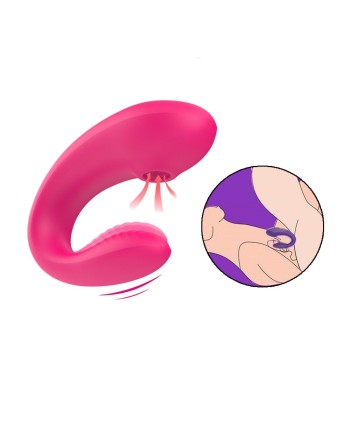 Vibromasseur de couple rose, USB avec 2 moteurs pour stimulation Point G et clitoridienne avec télécommande