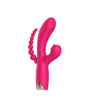 Vibromasseur triple stimulation USB rose Snappy Bunny 