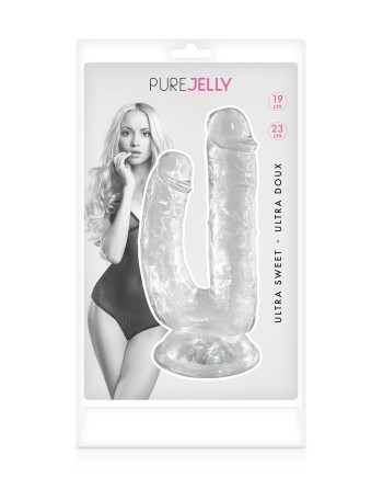 Double gode ventouse transparent 
