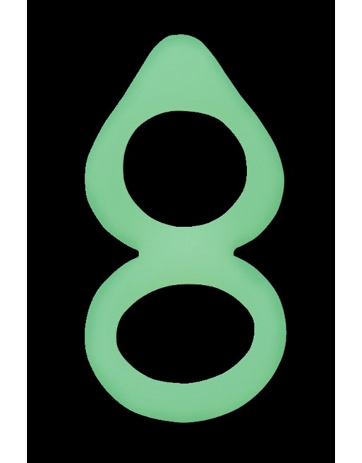 Double cockring vert fluorescent en silicone 