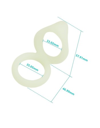 Double cockring vert fluorescent en silicone 