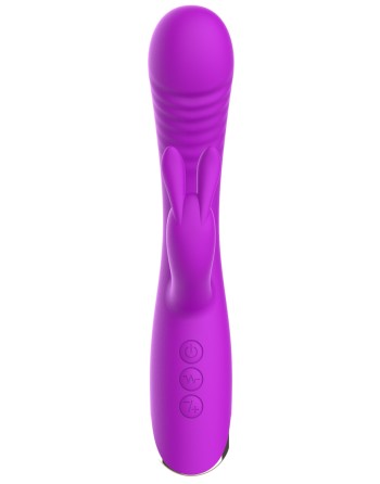 Vibromasseur triple stimulation très puissant violet USB 