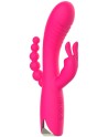 Vibromasseur triple stimulation très puissant rose USB 