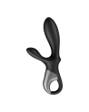 Vibromasseur rabbit noir USB, chauffant et connecté Heat Climax  Satisfyer