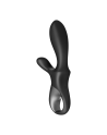 Vibromasseur rabbit noir USB, chauffant et connecté Heat Climax  Satisfyer