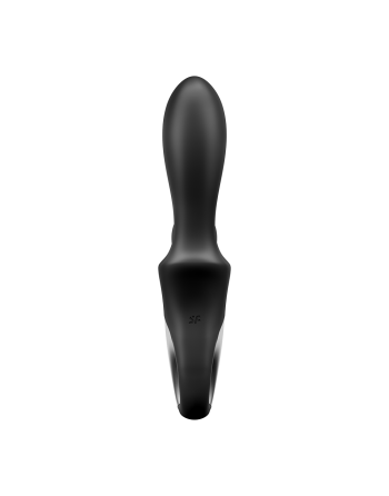 Vibromasseur rabbit noir USB, chauffant et connecté Heat Climax  Satisfyer