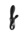 Vibromasseur rabbit noir USB, chauffant et connecté Heat Climax  Satisfyer