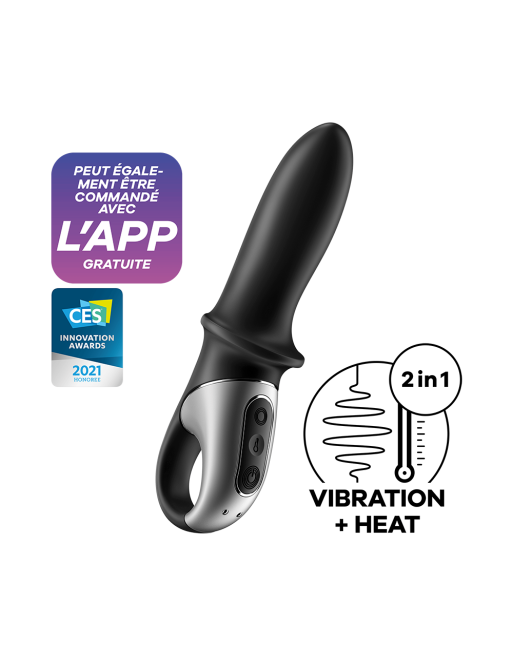 Vibromasseur noir USB, chauffant et connecté Hot Passion Satisfyer