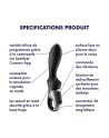 Vibromasseur noir USB, chauffant et connecté Heat Climax Satisfyer