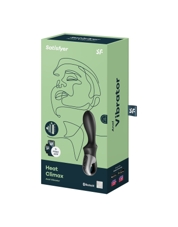 Vibromasseur noir USB, chauffant et connecté Heat Climax Satisfyer