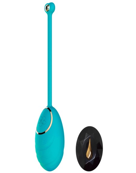 Œuf vibrant bleu avec télécommande USB